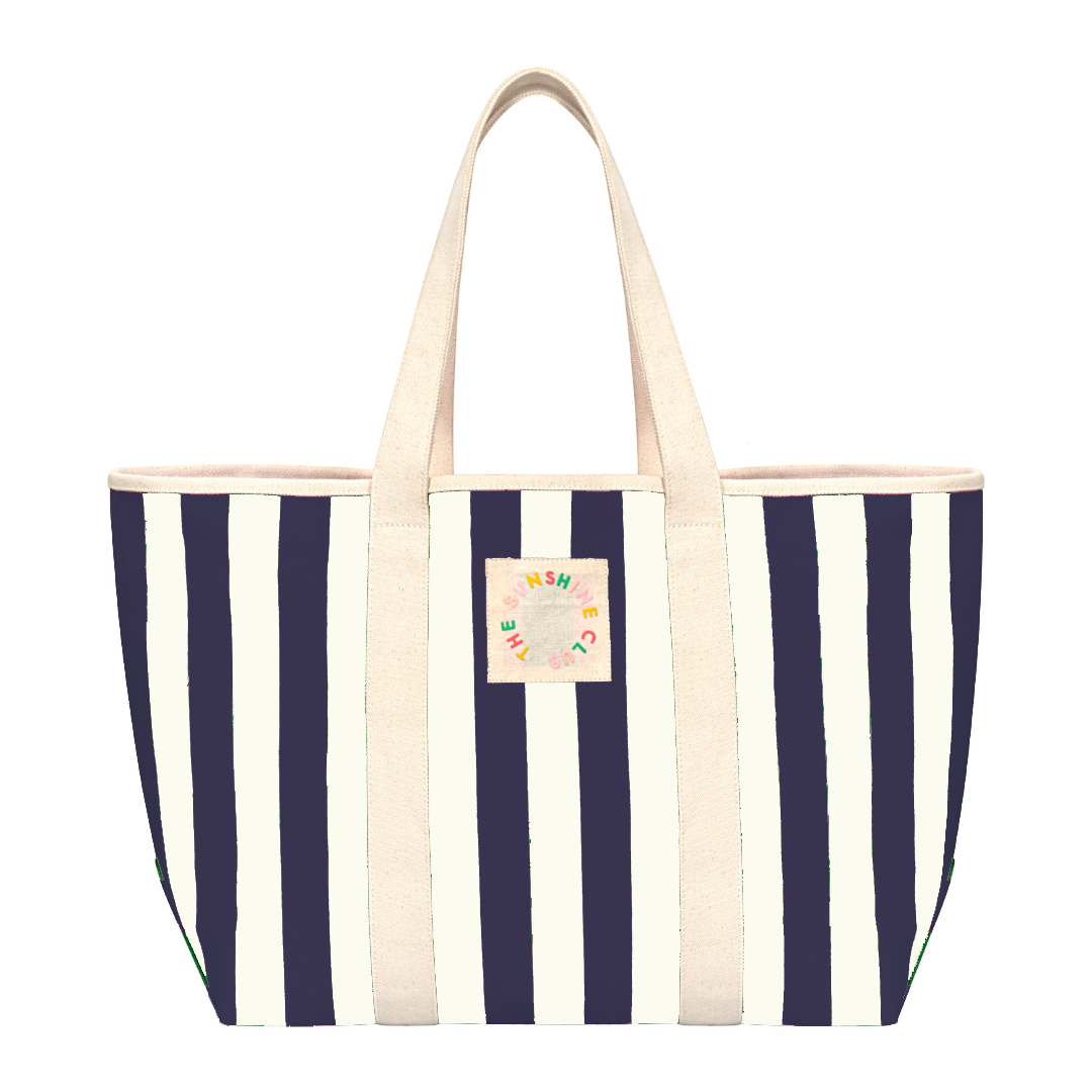 Navy Stripe Canvas Tote