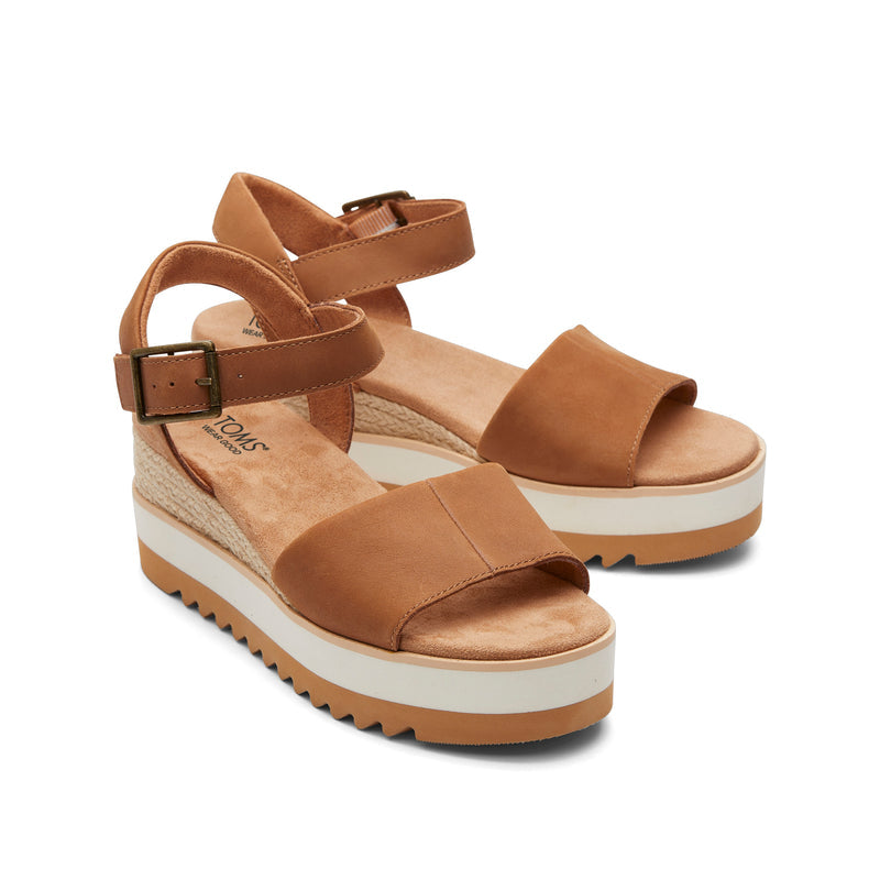 Diana Wedge in Tan Leather