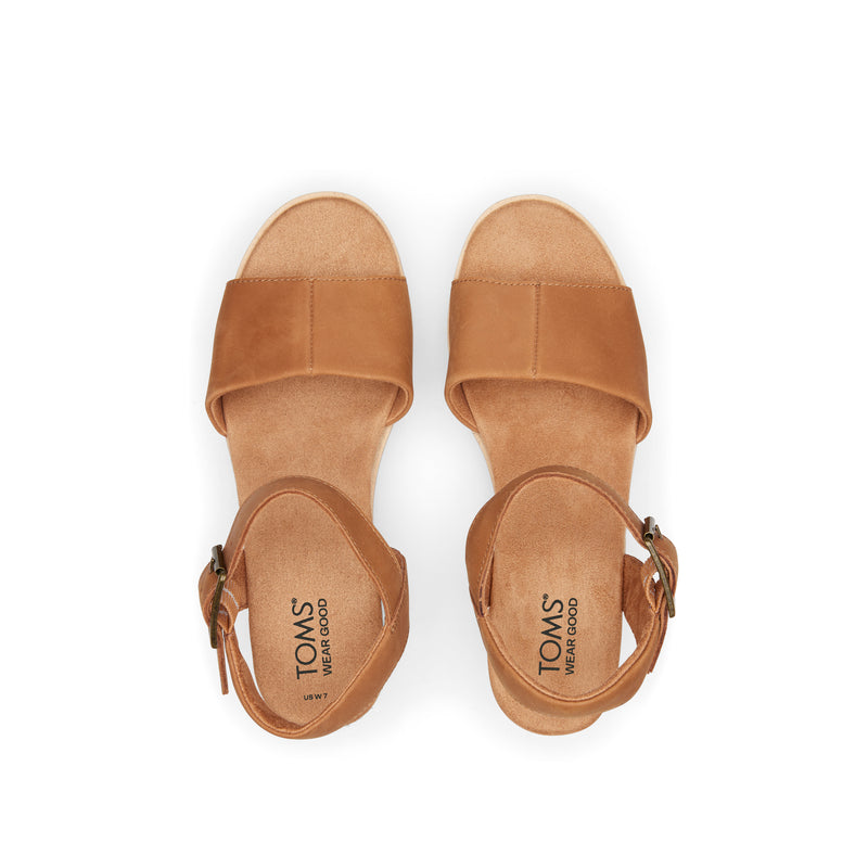 Diana Wedge in Tan Leather
