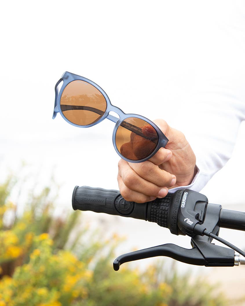 Arches Sunglasses - Soft Navy Blue / Brown Polarized Lens
