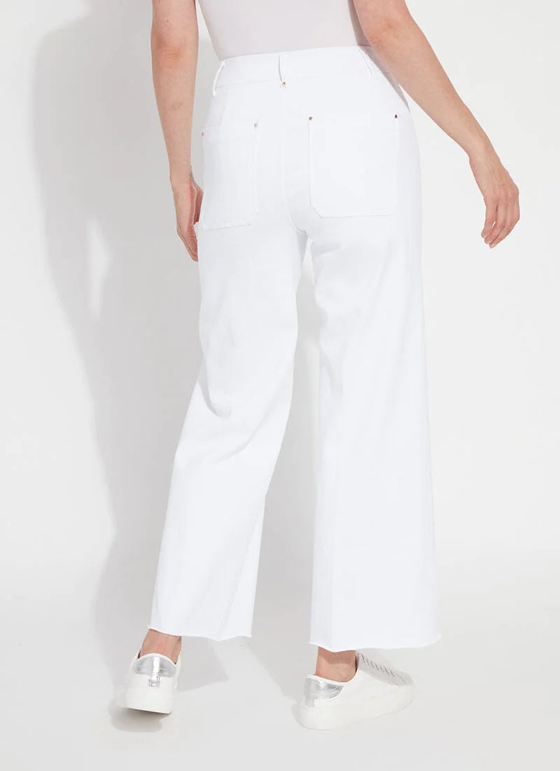 Erin Wide Leg Denim Pant in White