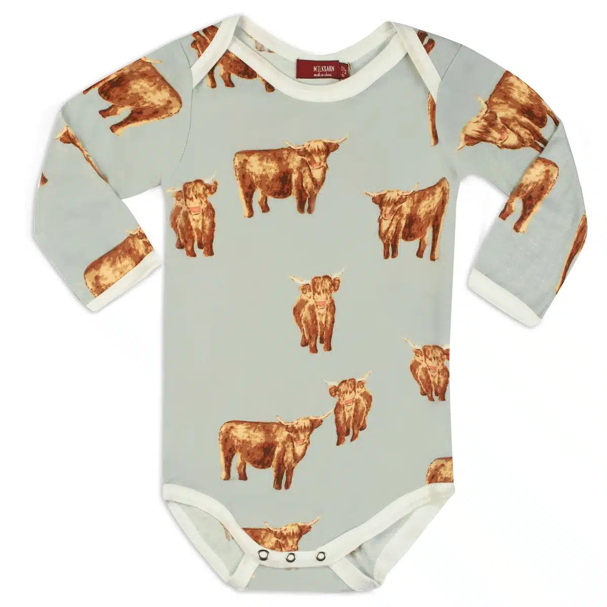Long Sleeve Onesie in Highland Cow