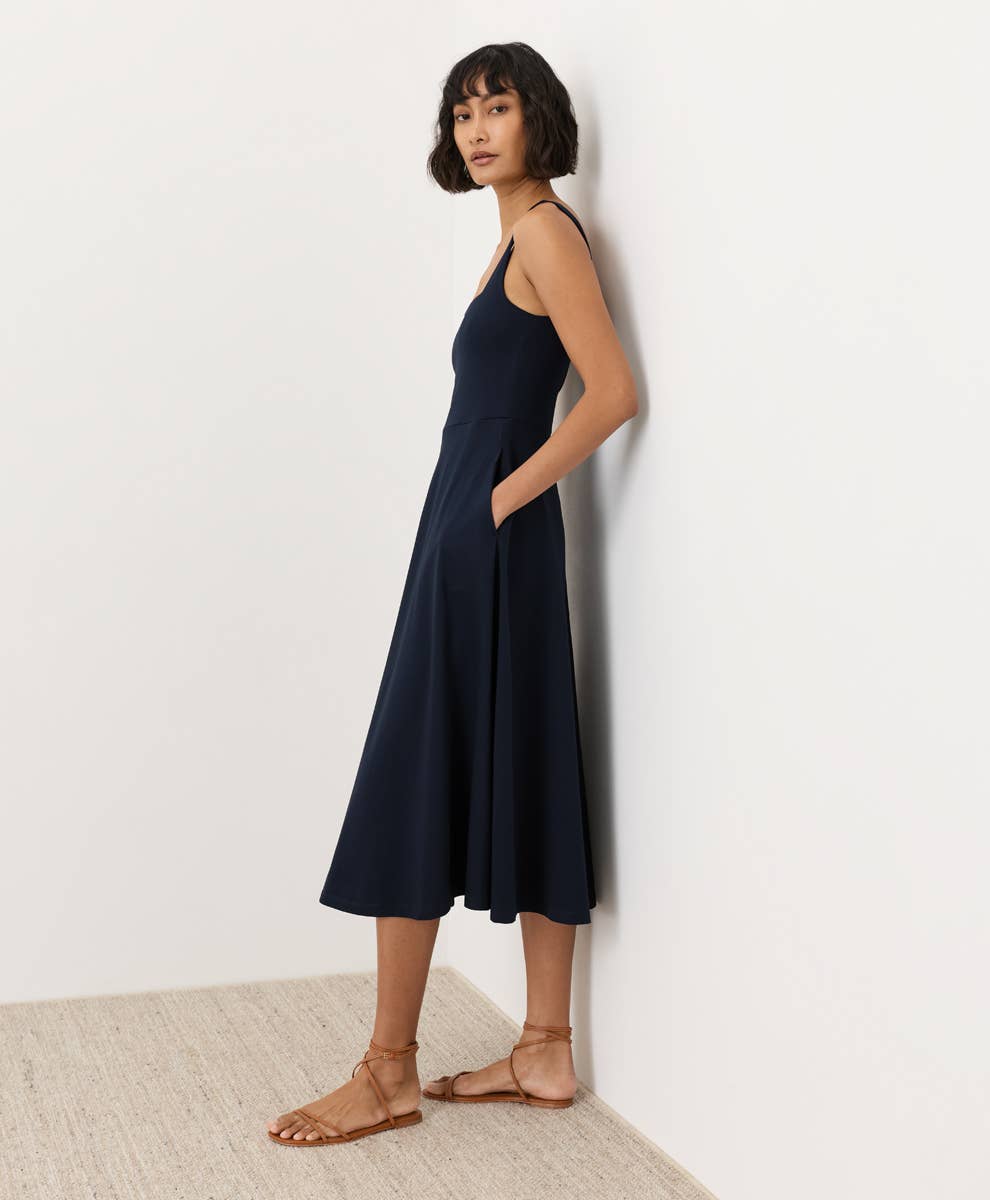 Women's Fit & Flare Square Neck Dress