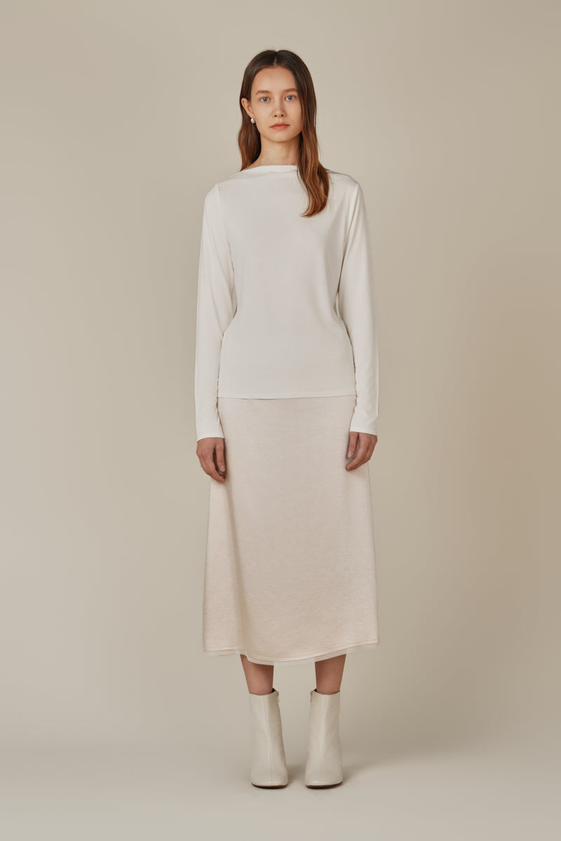 Boat Neck Tee on Off White