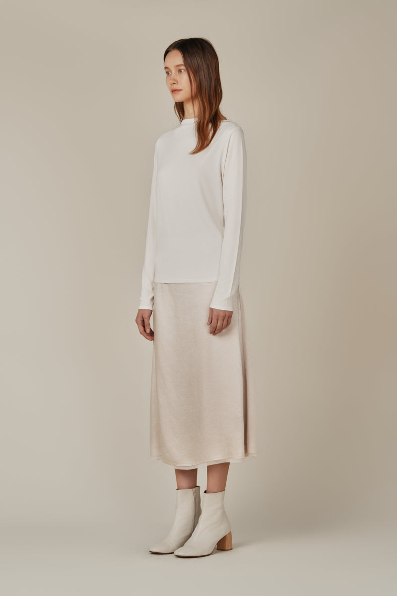 Boat Neck Tee on Off White