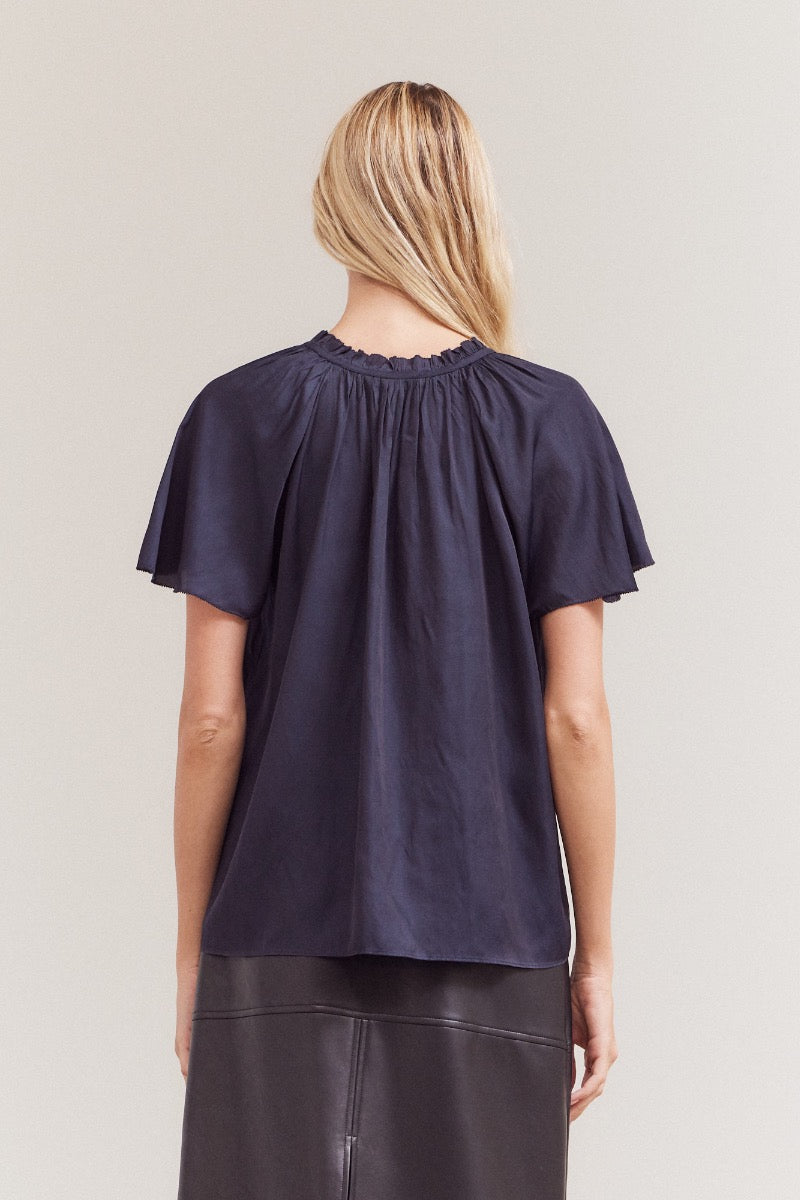Raglan Sleeve Blouse in Midnight