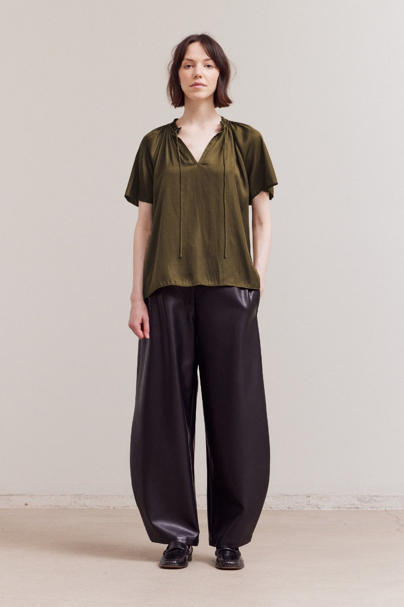 Raglan Sleeve Blouse in Moss