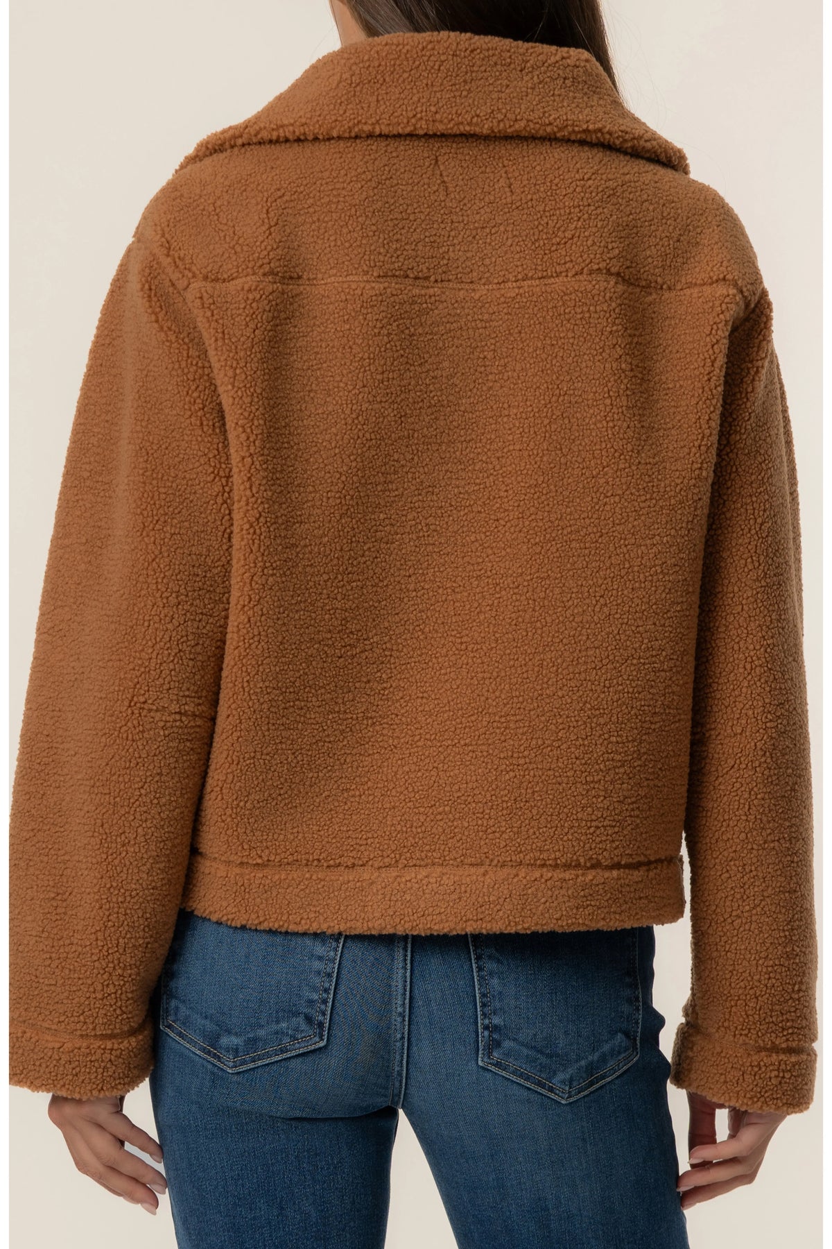 Dena Faux Shearling Jacket in Camel