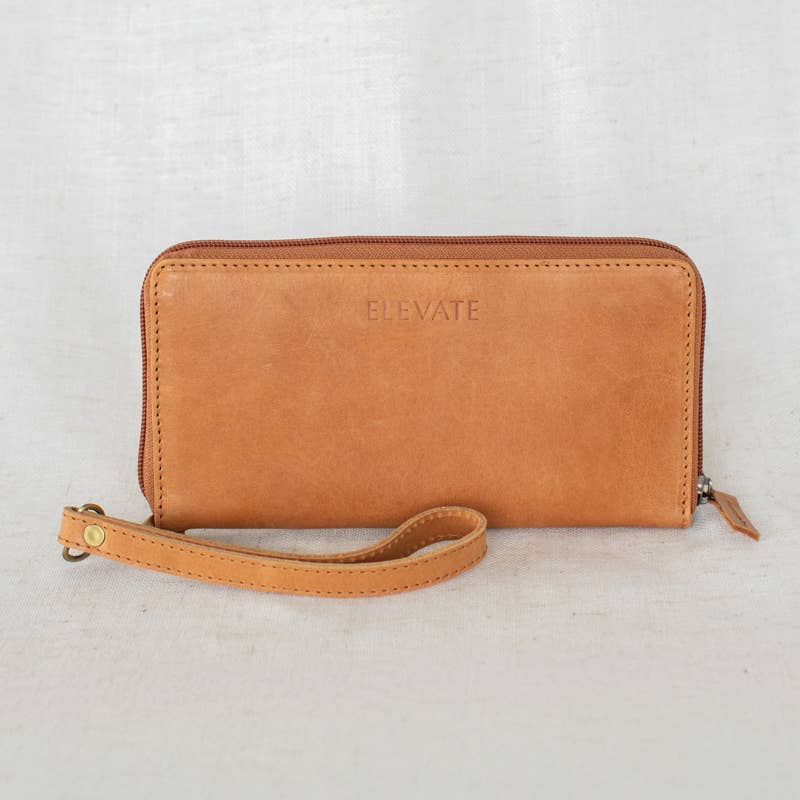 Zipper Wallet in Camel