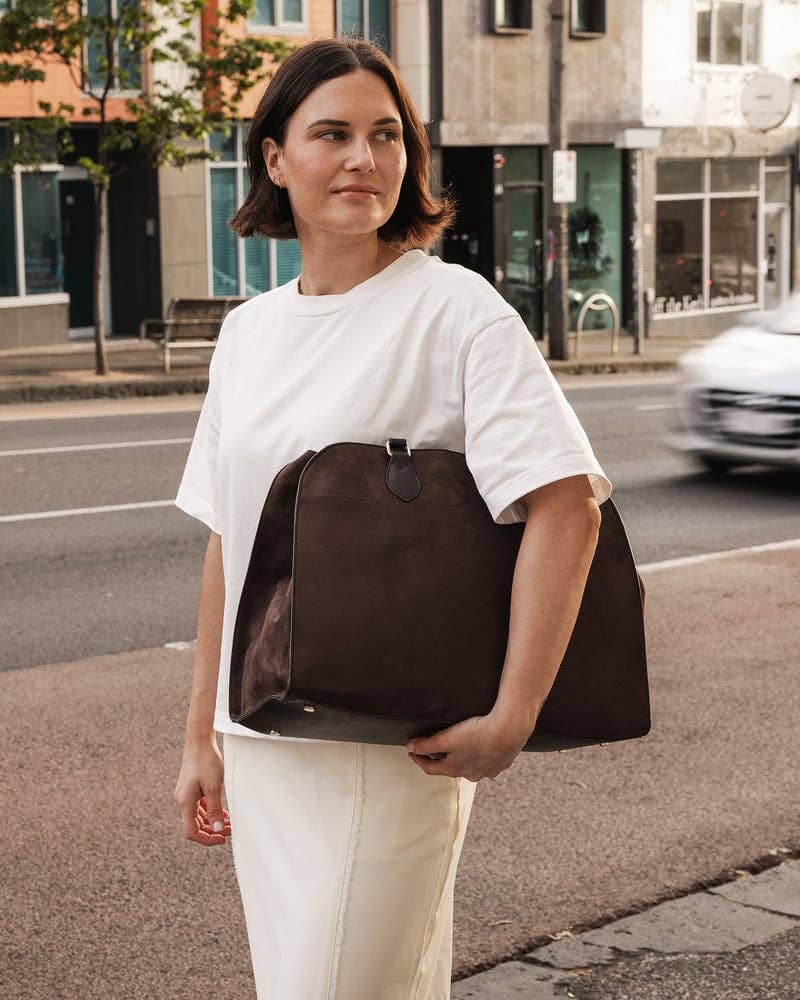 Blaire Tote Bag - Suede Chocolate