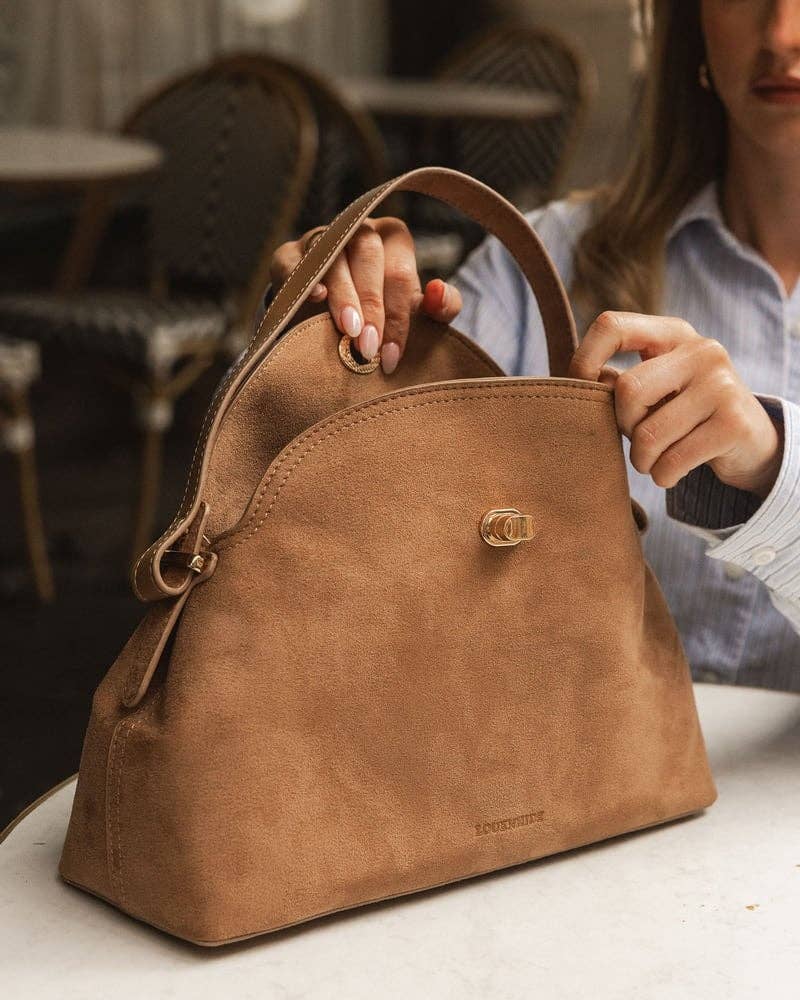 Nicole Handbag in Suede Honey