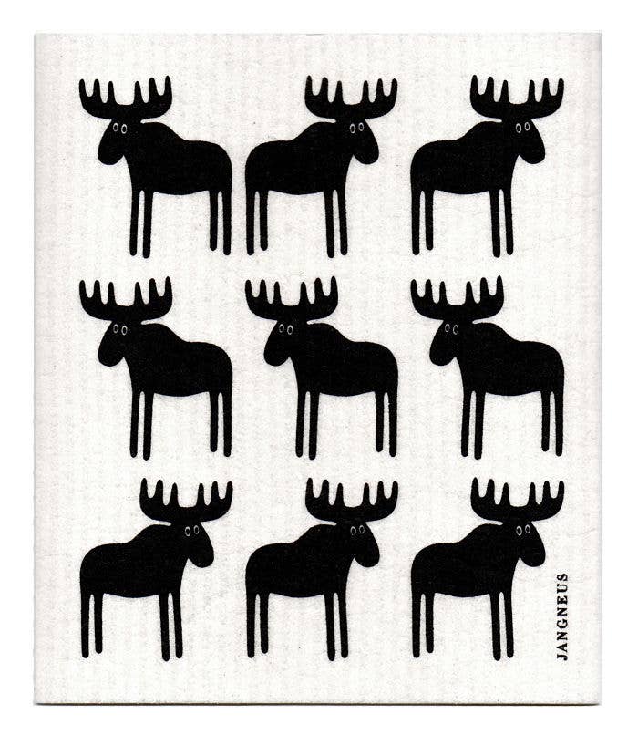 Swedish Dishcloth - Moose - Black