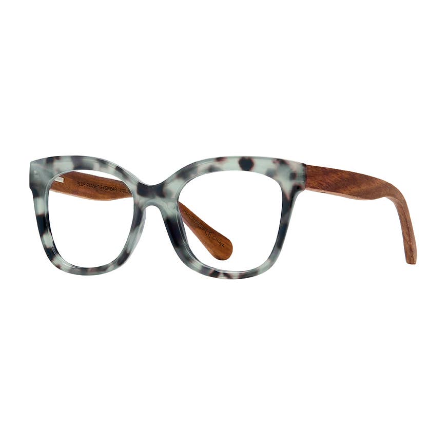 Nora Readers - Blue Tortoise / Walnut Wood