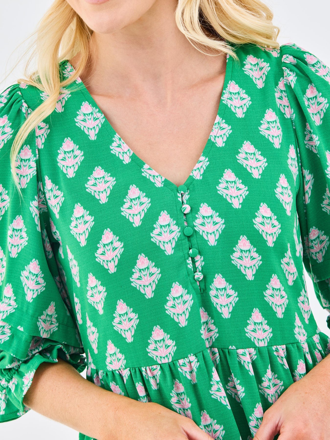 Raya Dress in Early Riser Green