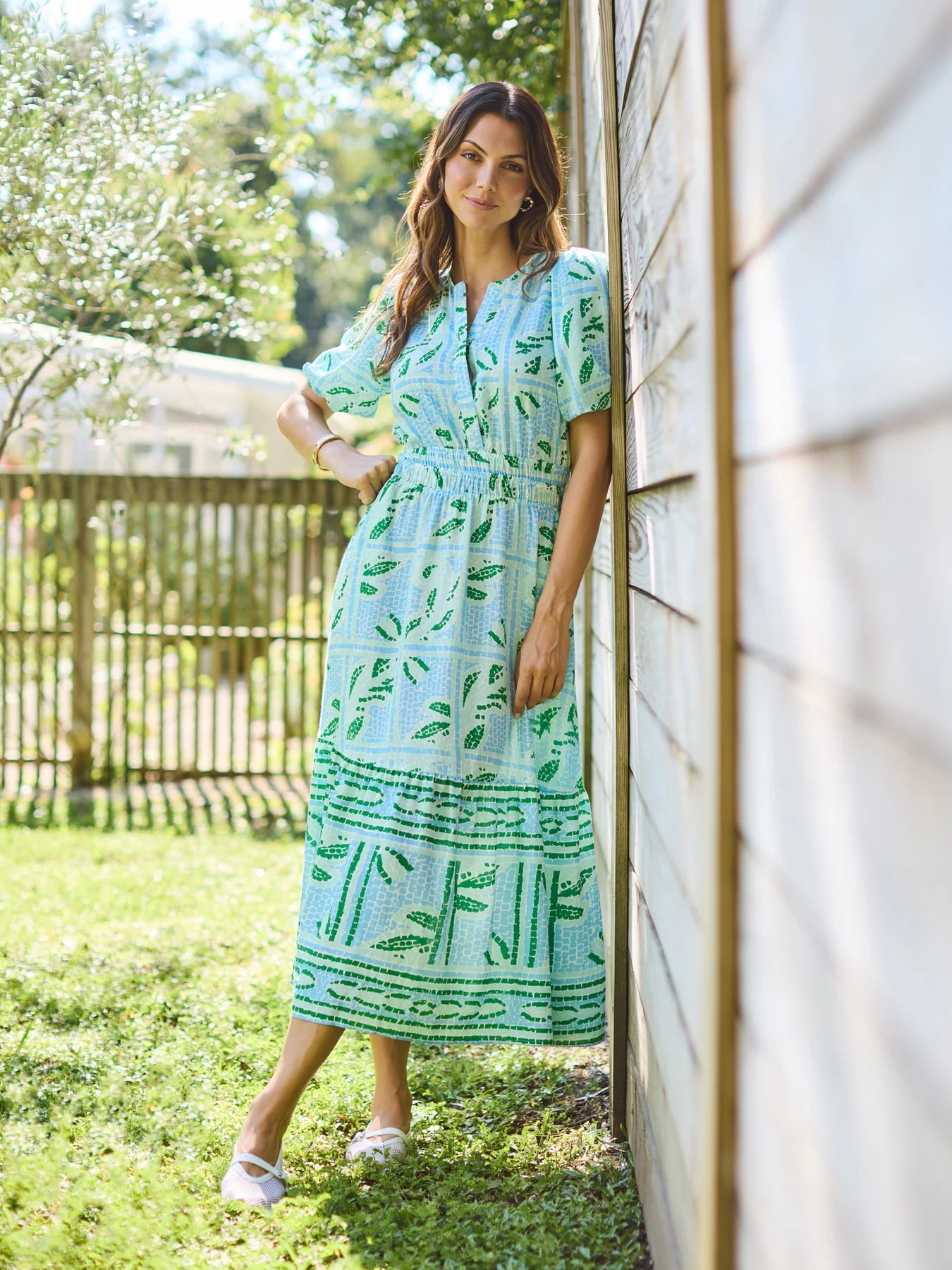 Tracey Dress in Trellis Tiles