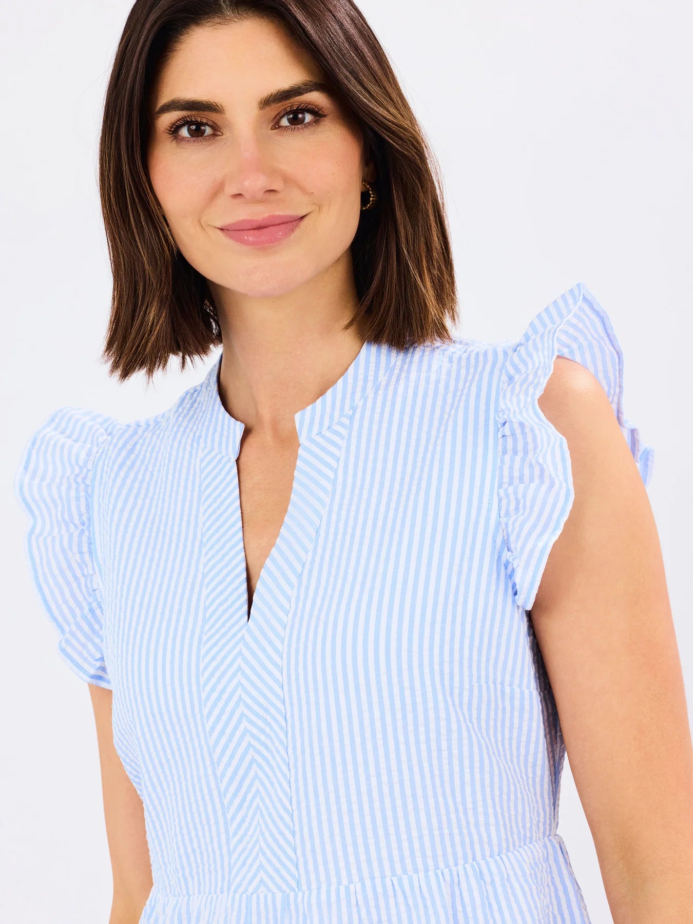 Kari Dress in Blue & White
