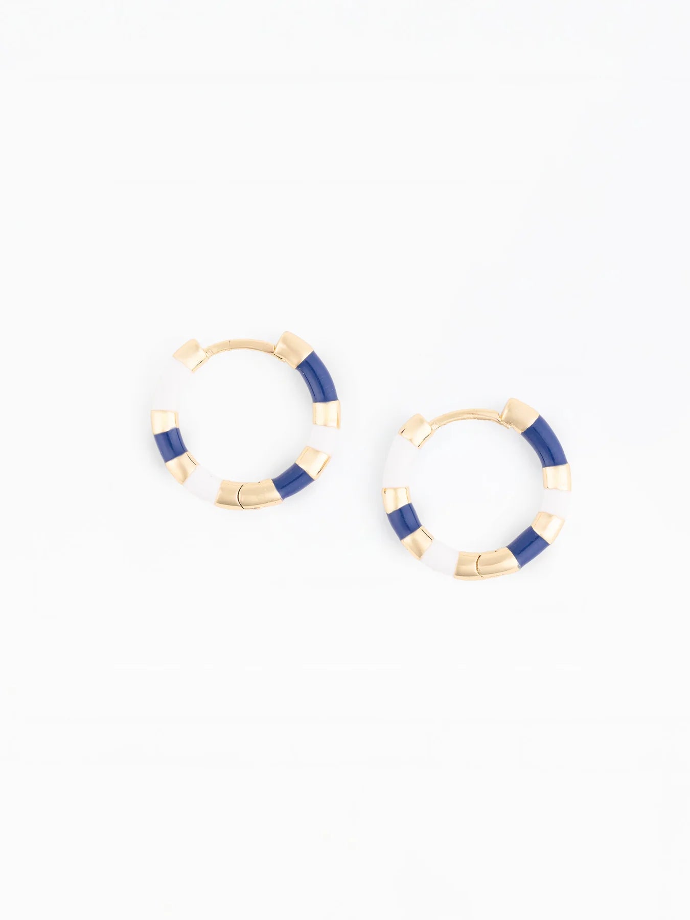 Reya Earrings in Navy & White