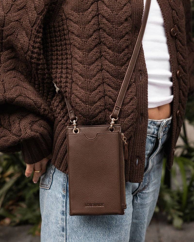 Suki RFID Phone Bag - Chocolate