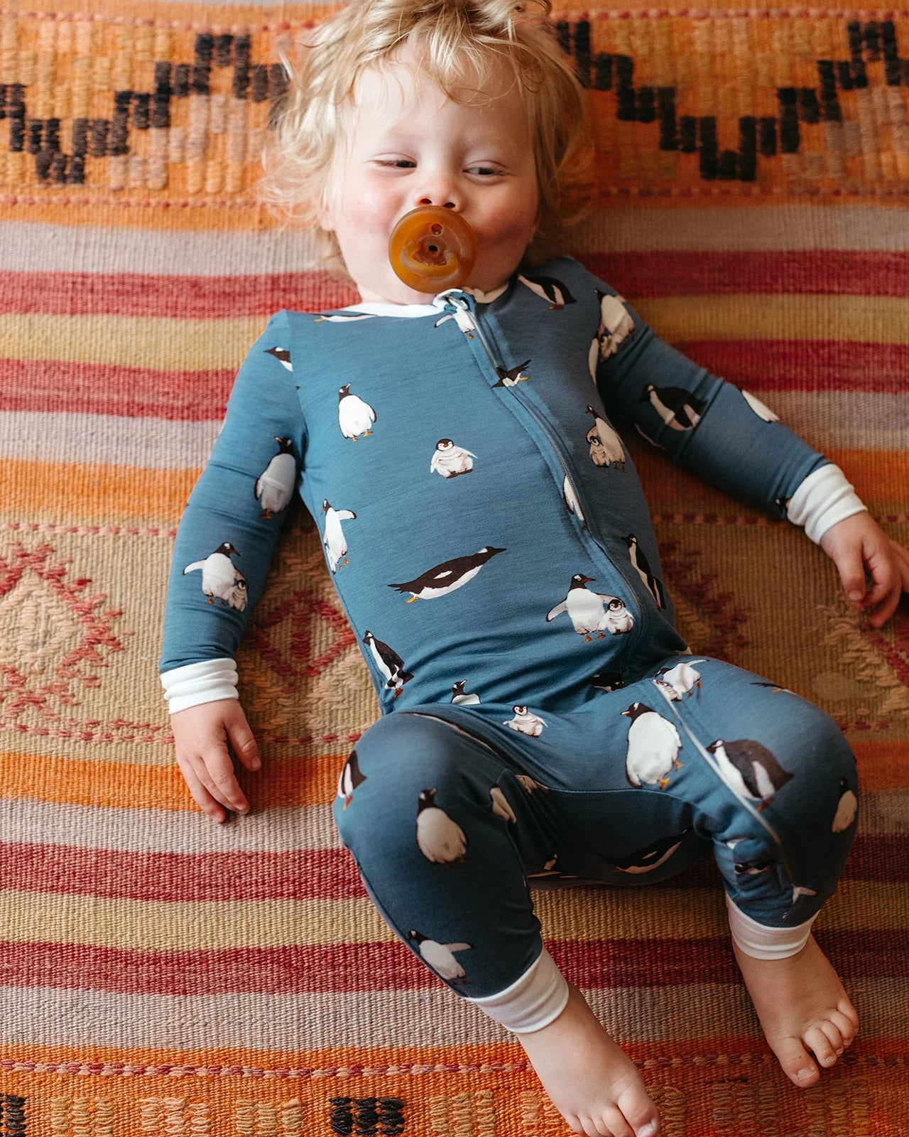 Luxe Stretch Zipper Pajama in Penguins