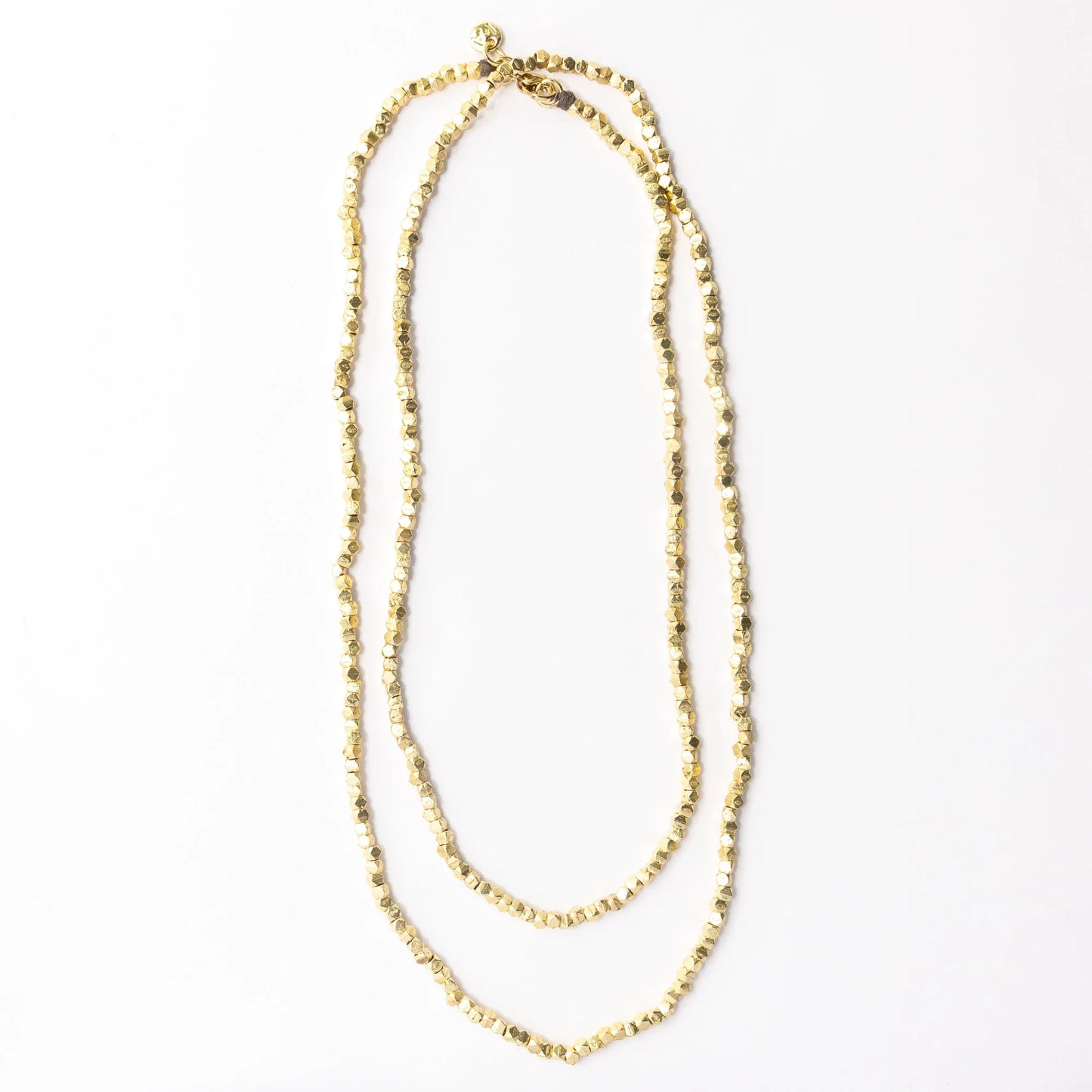 Erica Long Necklace Faceted Gold Beads