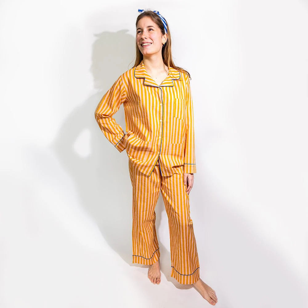 Bonnie Pajama Set in Blush & Mustard
