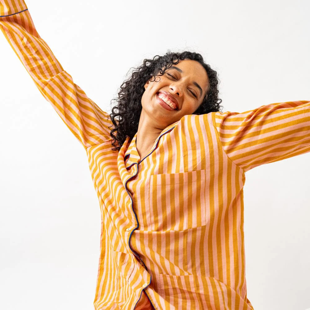 Bonnie Pajama Set in Blush & Mustard