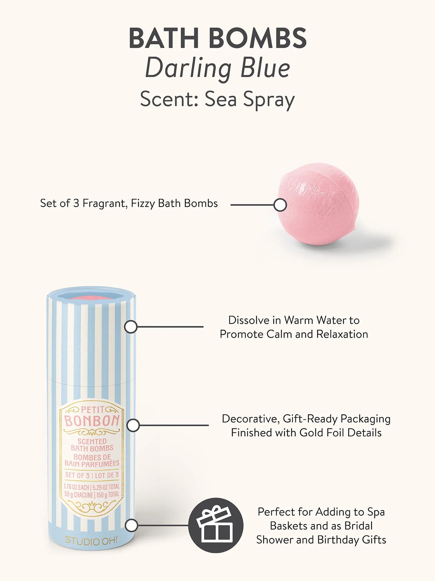Petit Bon Bon Darling Blue Bath Bombs