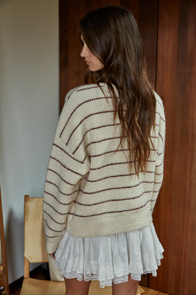 Bellevue Cardigan in Wine