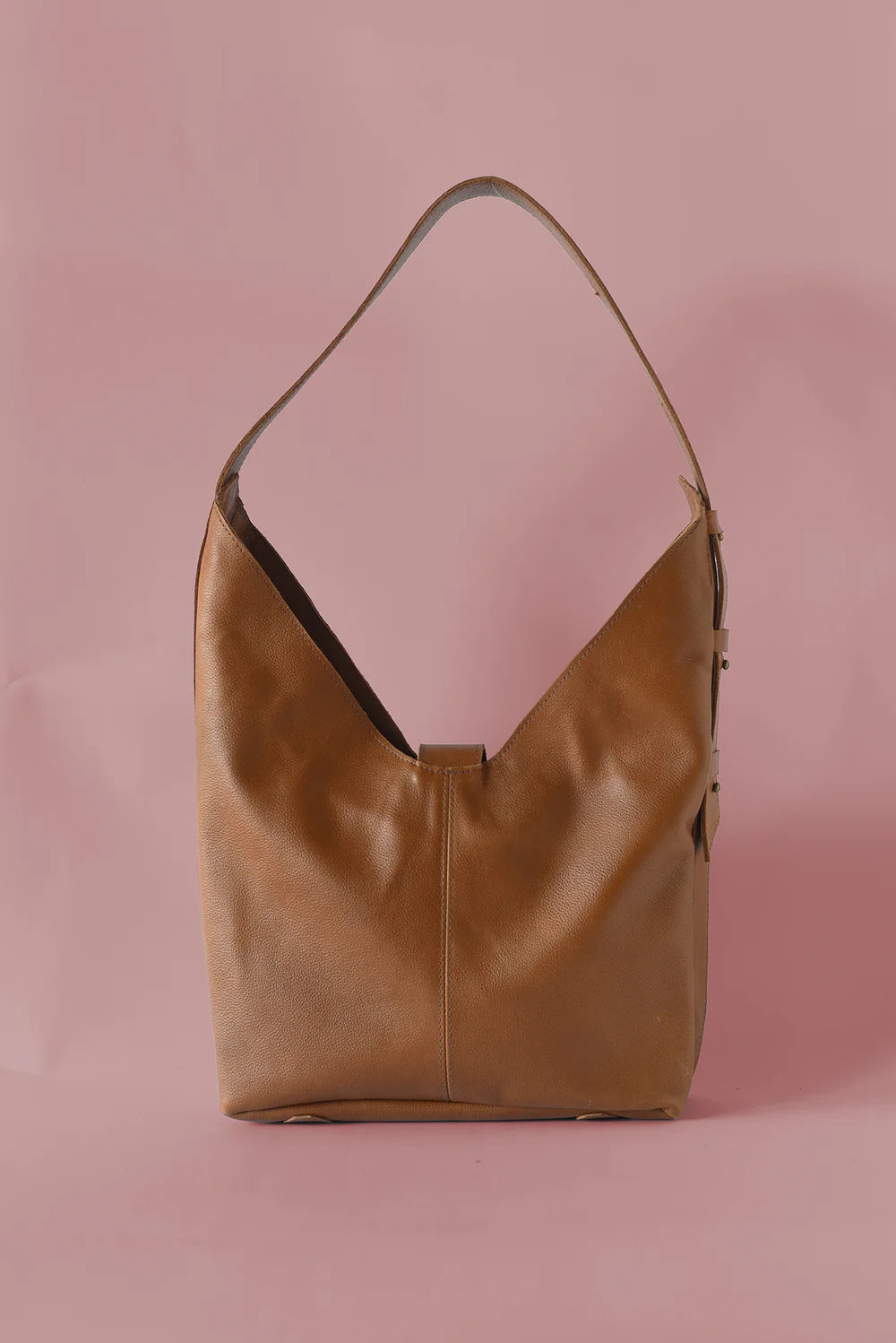 GR Bindle Bag in Pebbled Cognac