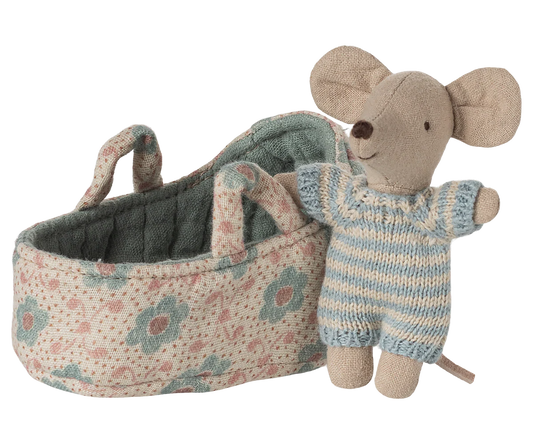 Baby Mouse in Carry Cot (Blue)