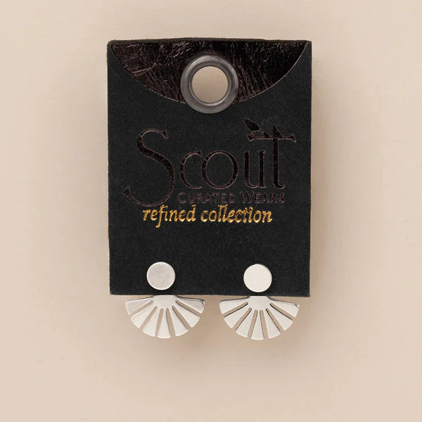 Refined Earring Collection - Sunburst Ear Jacket in Silver