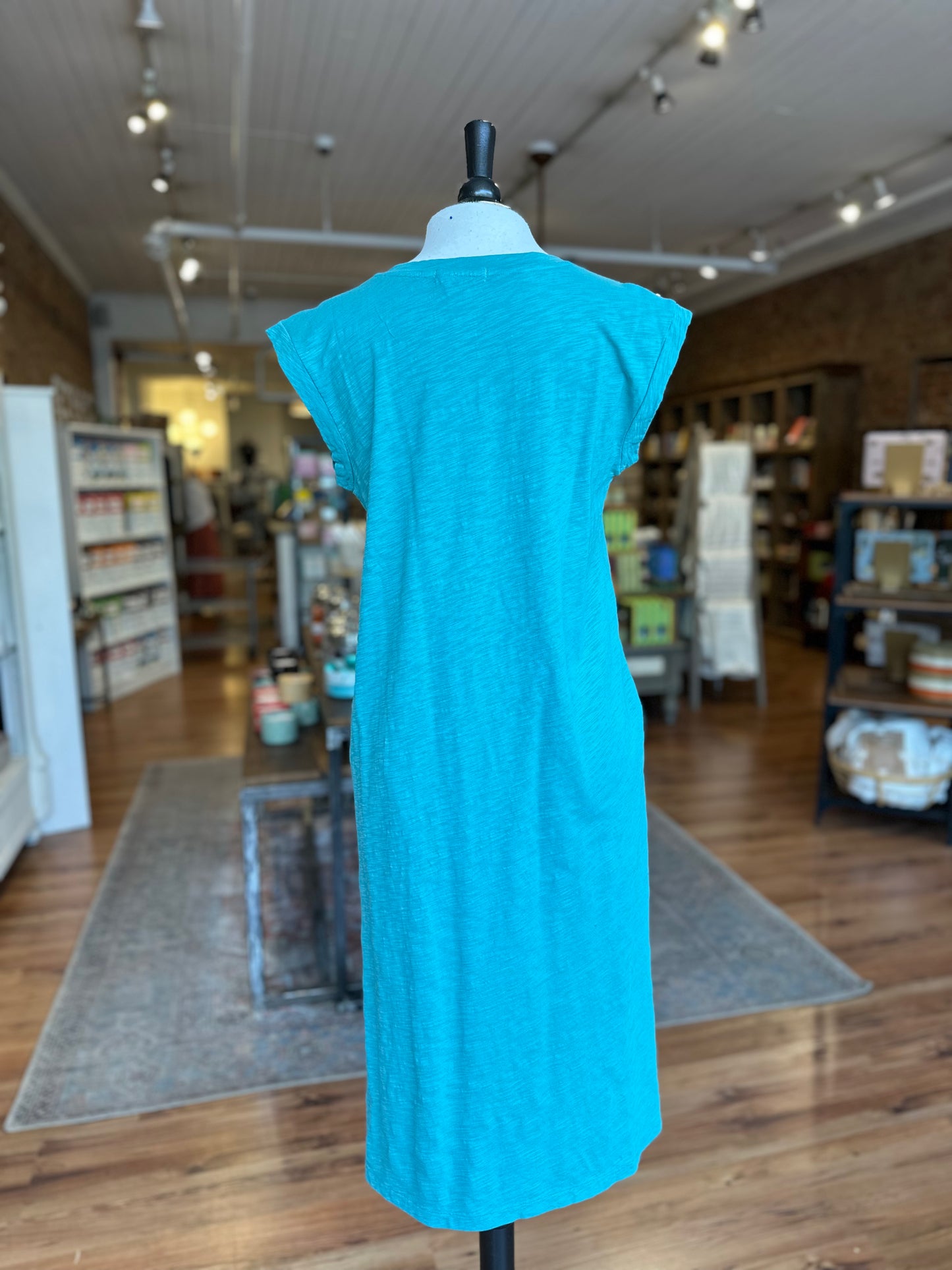 Cap Sleeve Column Dress in Open Water