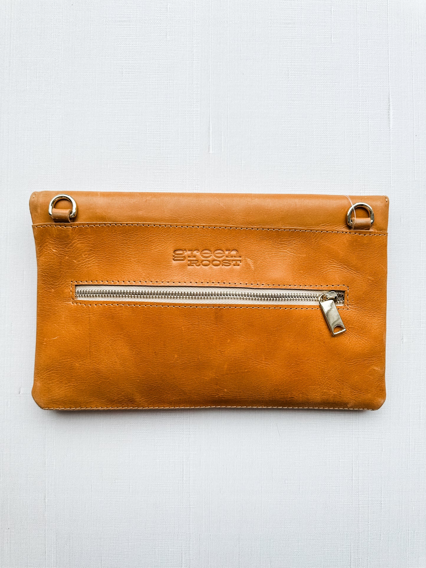 GR Convertible Crossbody & Clutch in Caramel + Ink Black