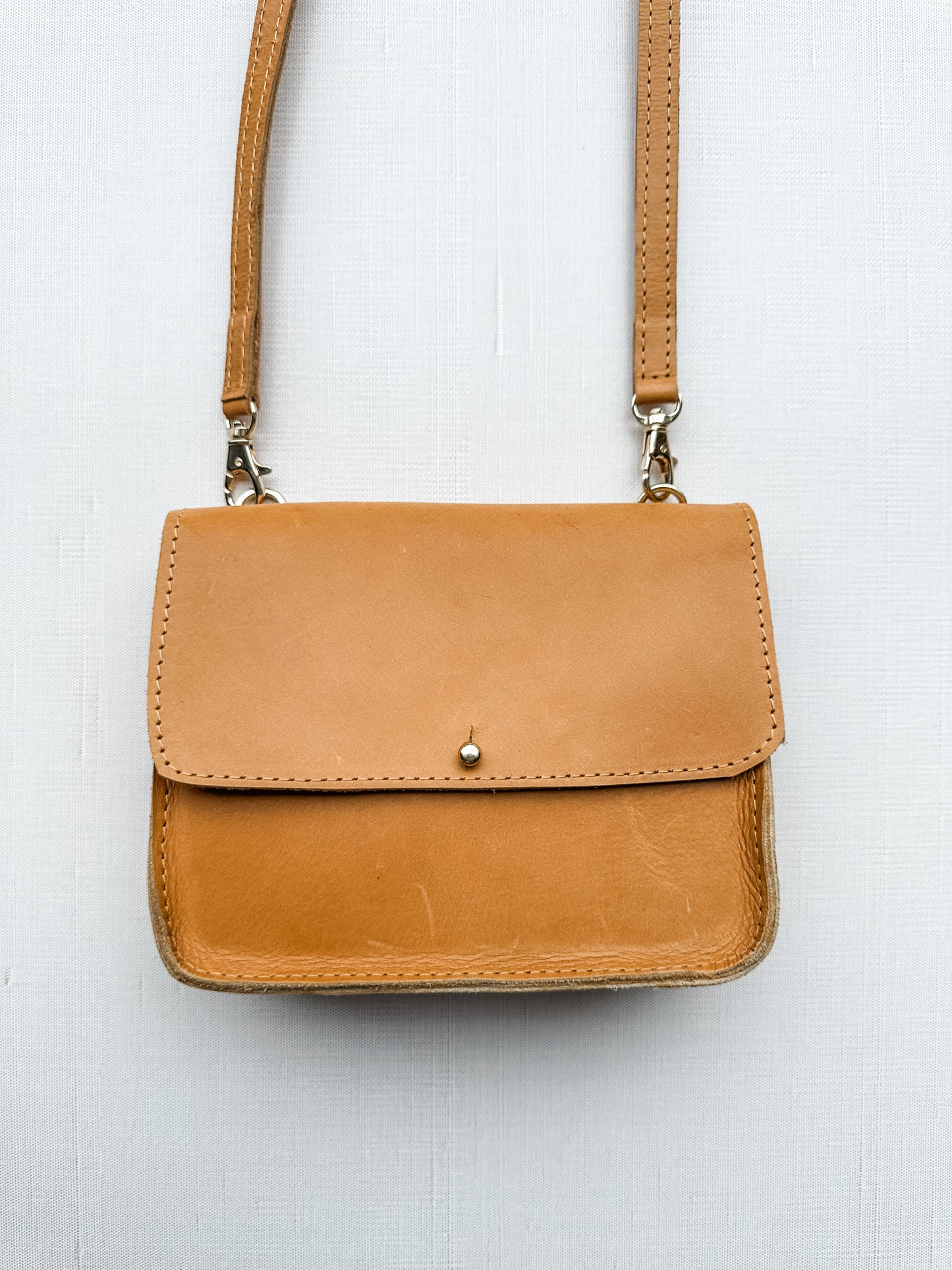 GR Small Fold Over Crossbody in Caramel