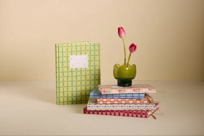 Tulip Jumbo Journal in Green Lattice