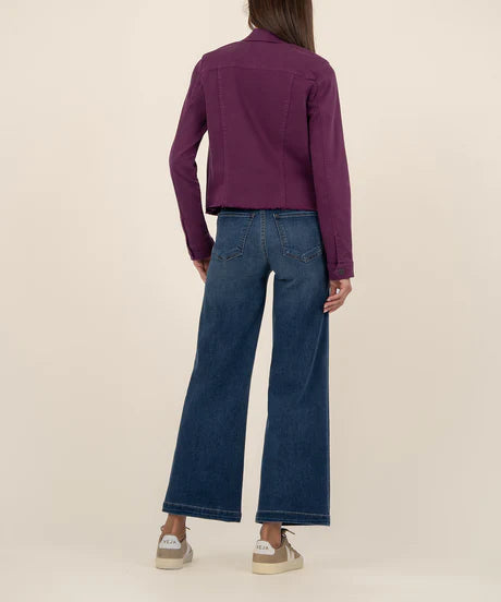 Kara Jacket with Frayed Hem (Mulberry)