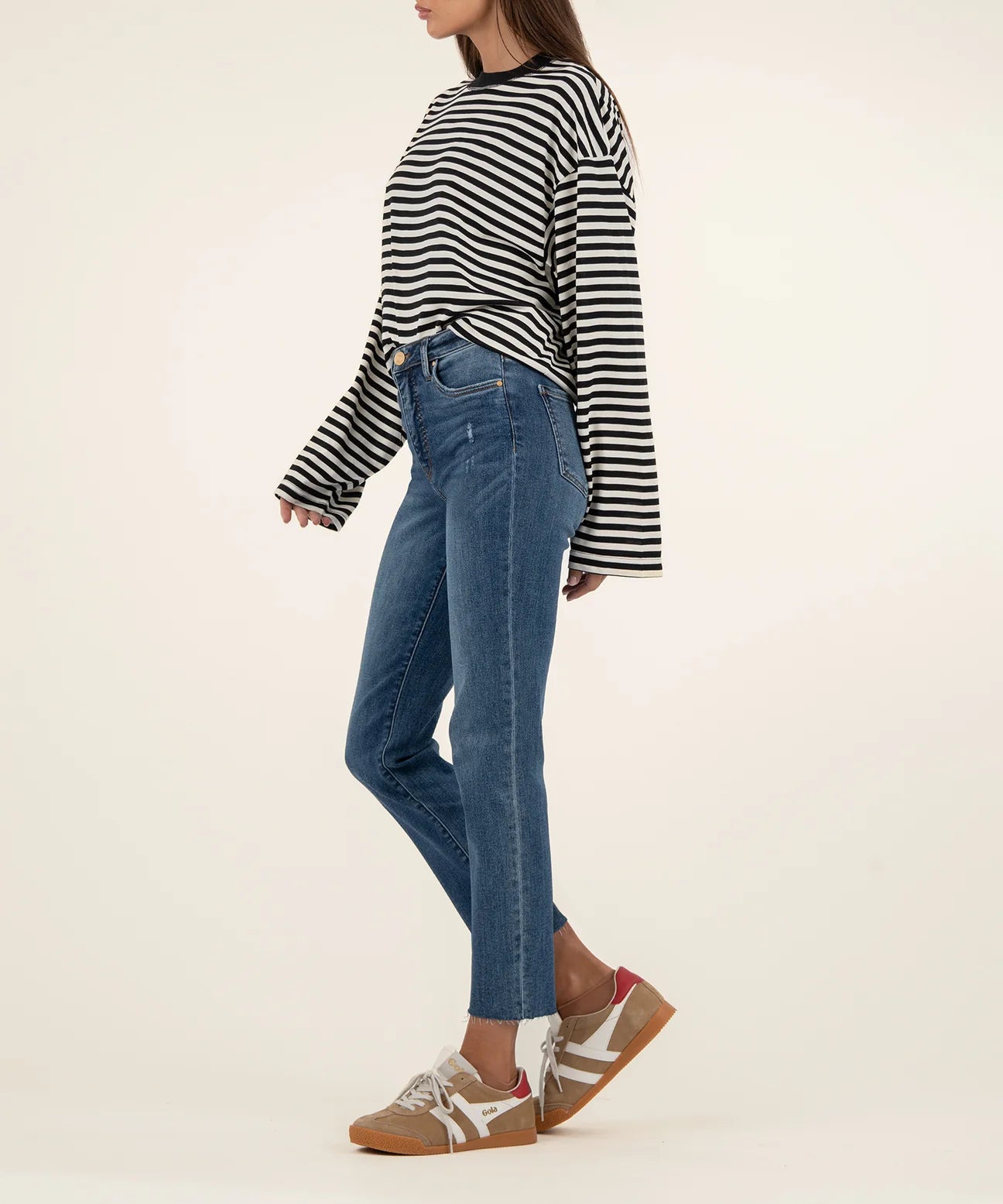 Reese High Rise Fab Ab Ankle Straight Raw Hem (Intuition)