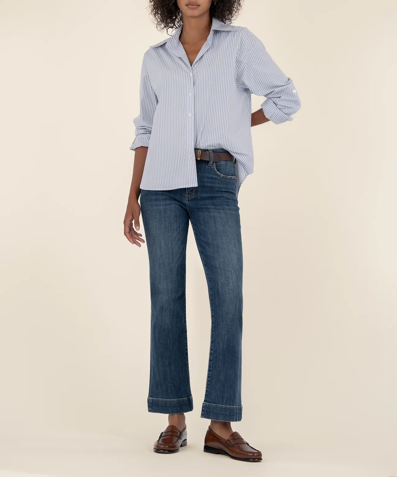 Kelsey High Rise Fab Ab Ankle Flare with Wide Hem (Vibrant)