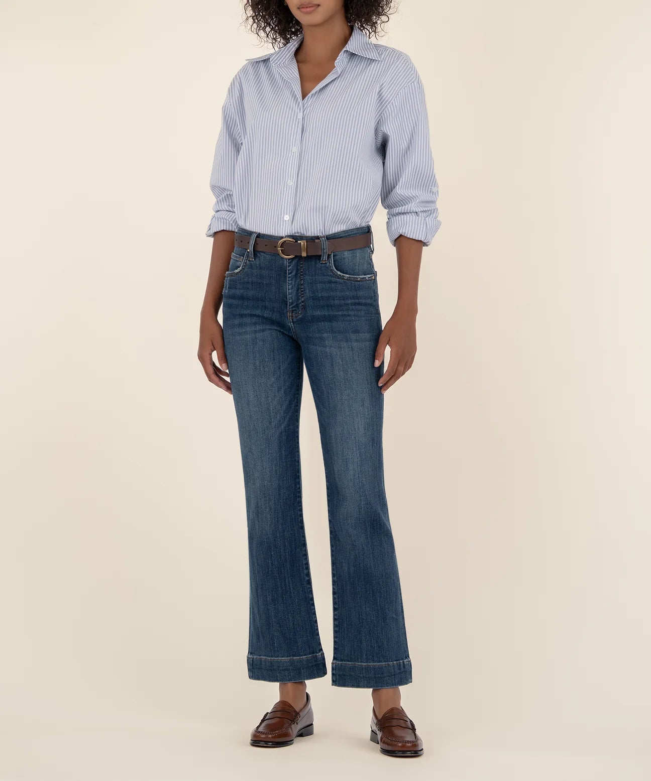 Kelsey High Rise Fab Ab Ankle Flare with Wide Hem (Vibrant)