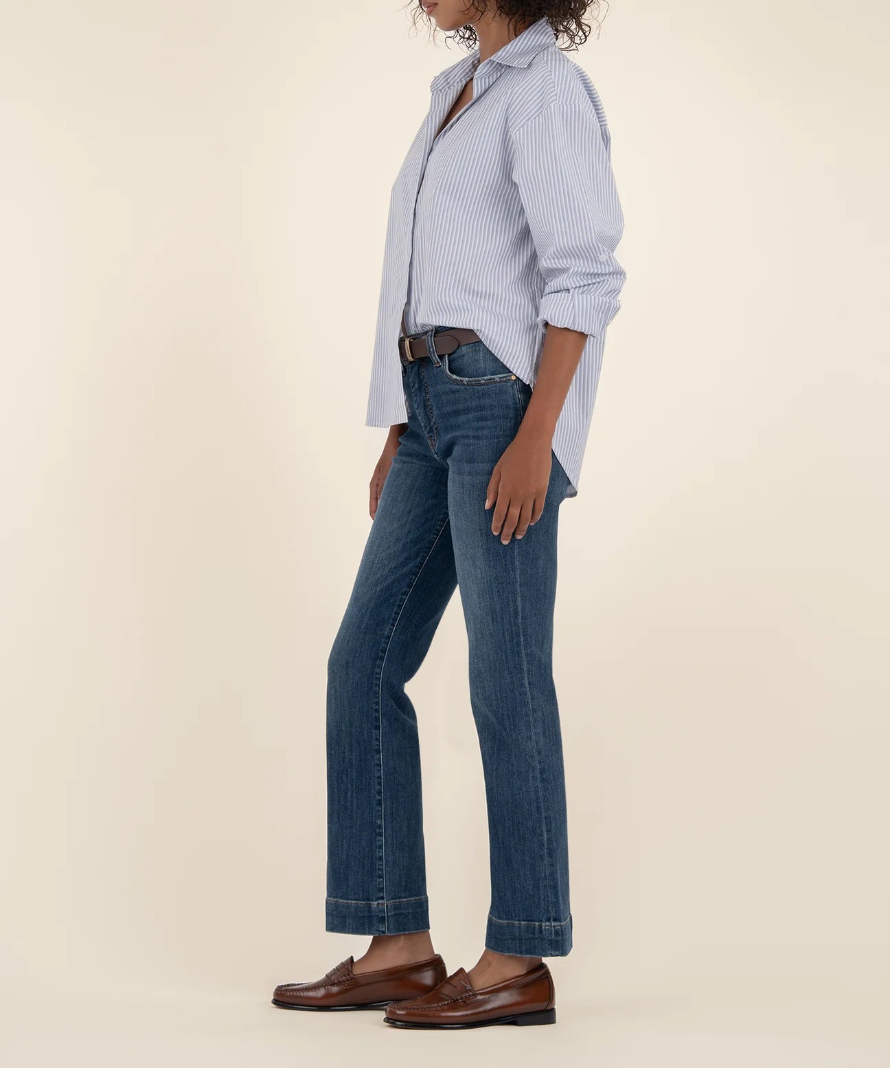 Kelsey High Rise Fab Ab Ankle Flare with Wide Hem (Vibrant)