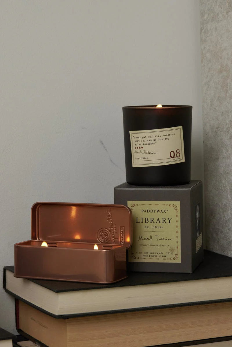 Library Two Wick Travel Tin Candle - Fredrick Douglass