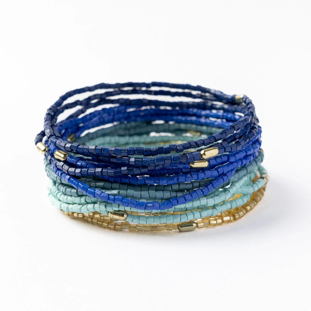 Chelsea Beaded Bracelet Set in Blue
