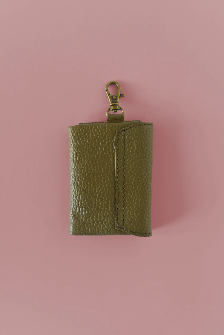GR Mini Wallet Charm in Pebbled Olive