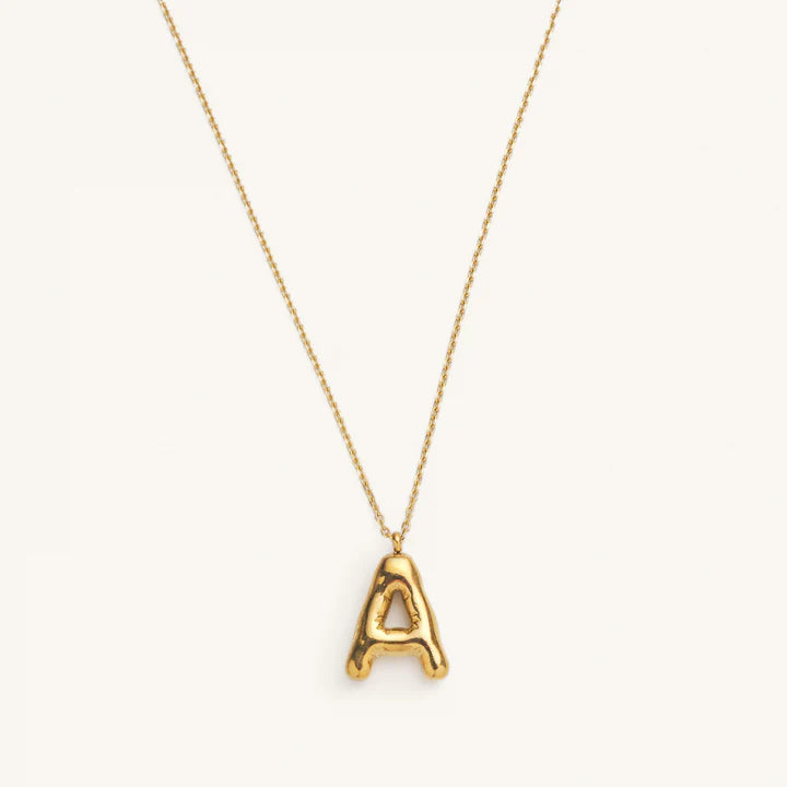 Bubble Initial Charm Necklace