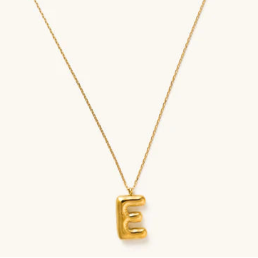 Bubble Initial Charm Necklace