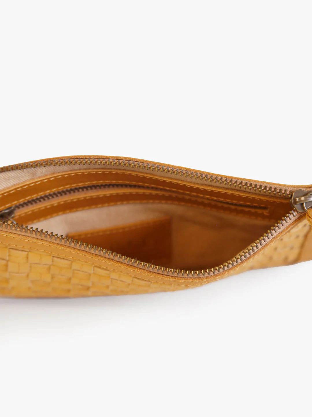 Nesmia Basketweave Clutch in Cognac