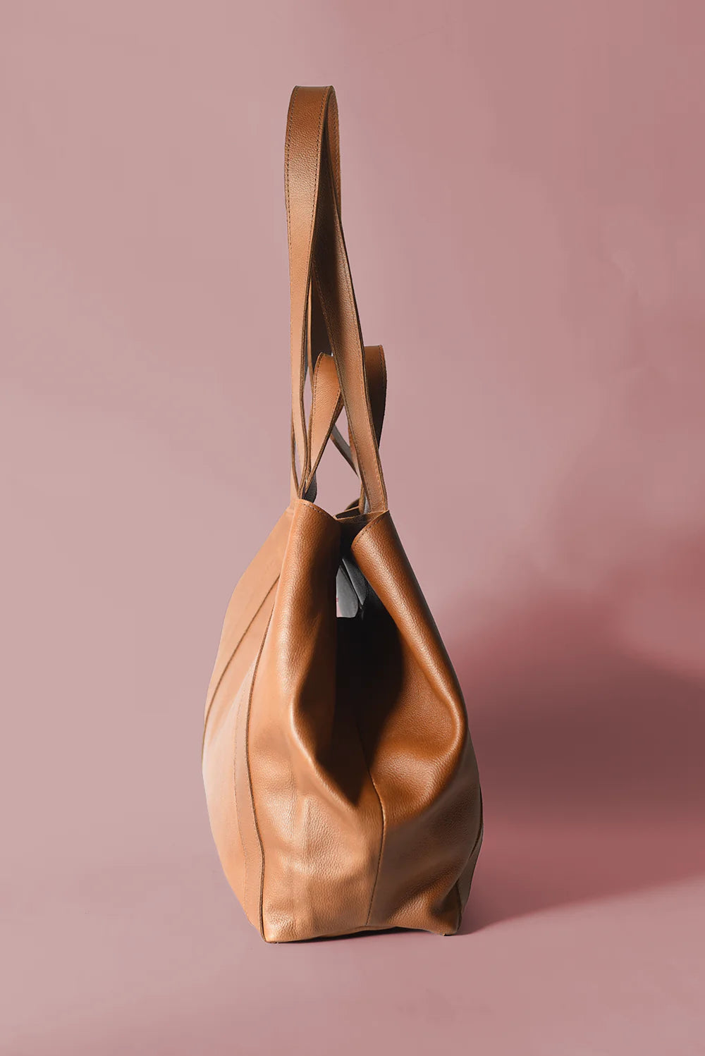 GR Origami Bag in Pebbled Cognac