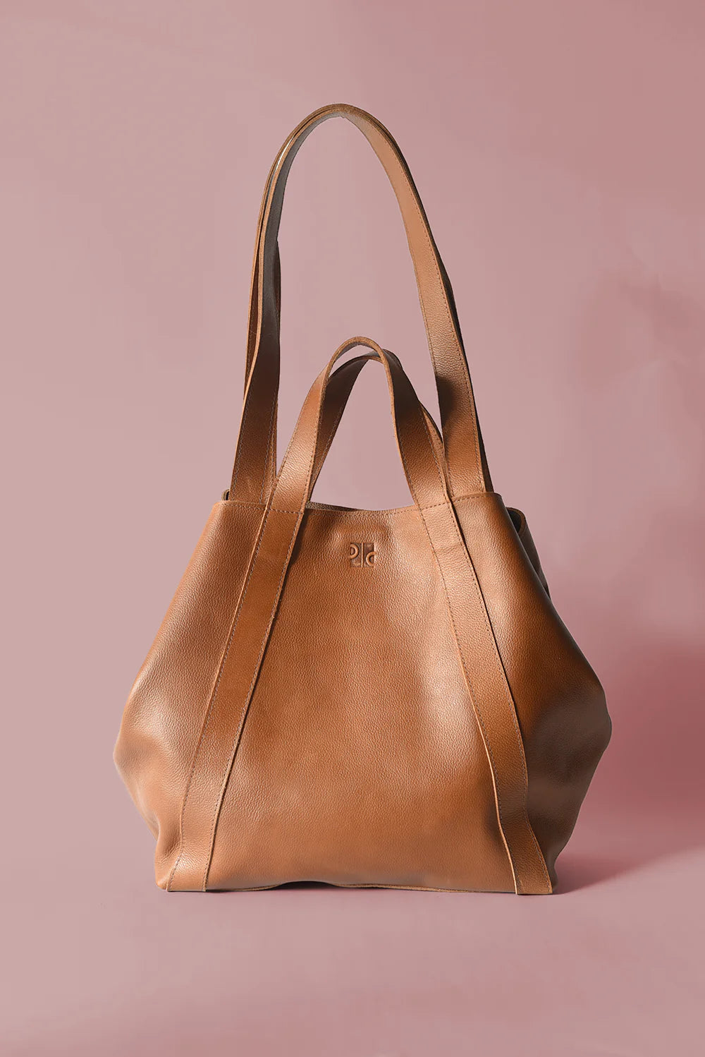 GR Origami Bag in Pebbled Cognac