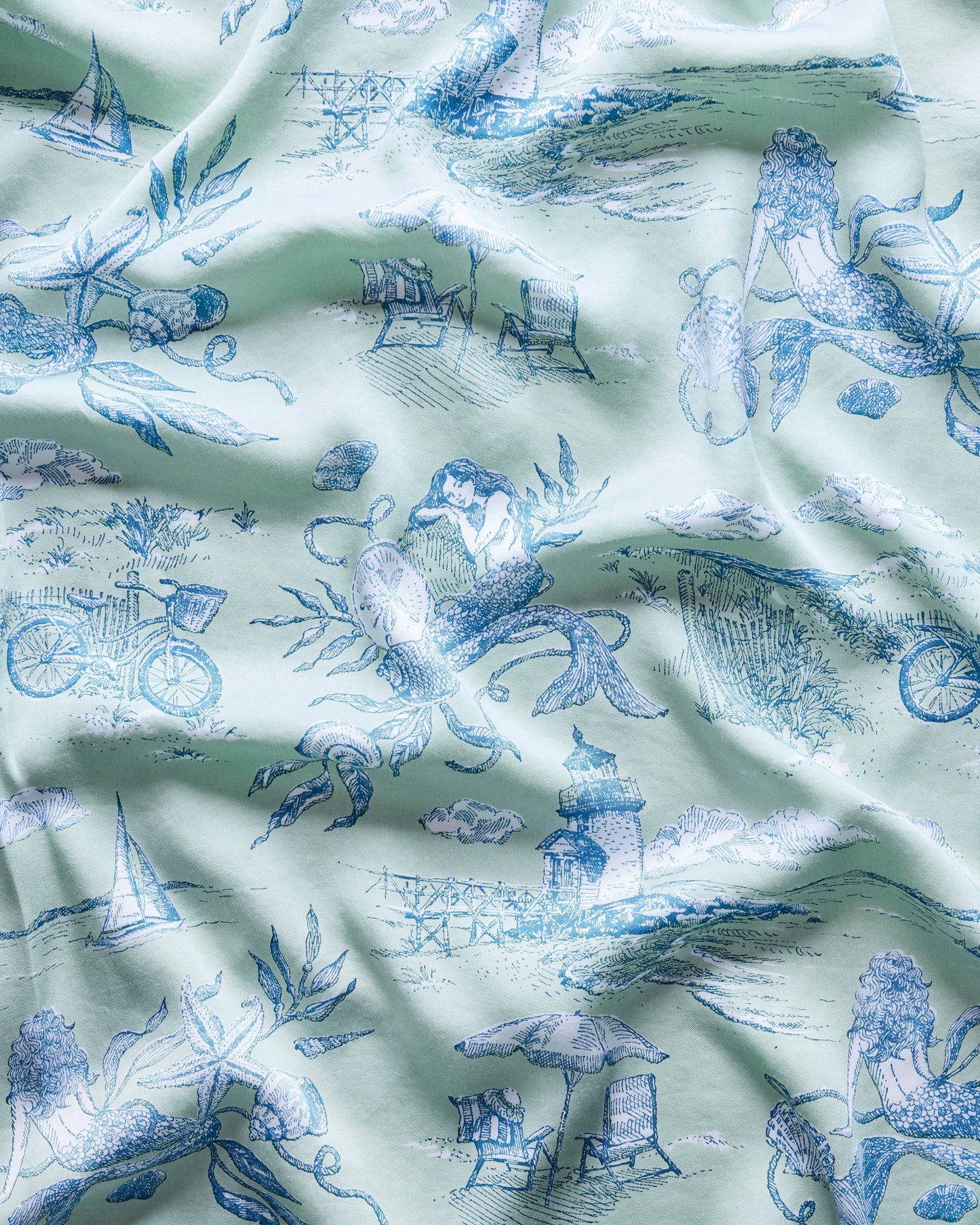 Wildest Dreams Eco Satin Pajamas in Mermaid Toile