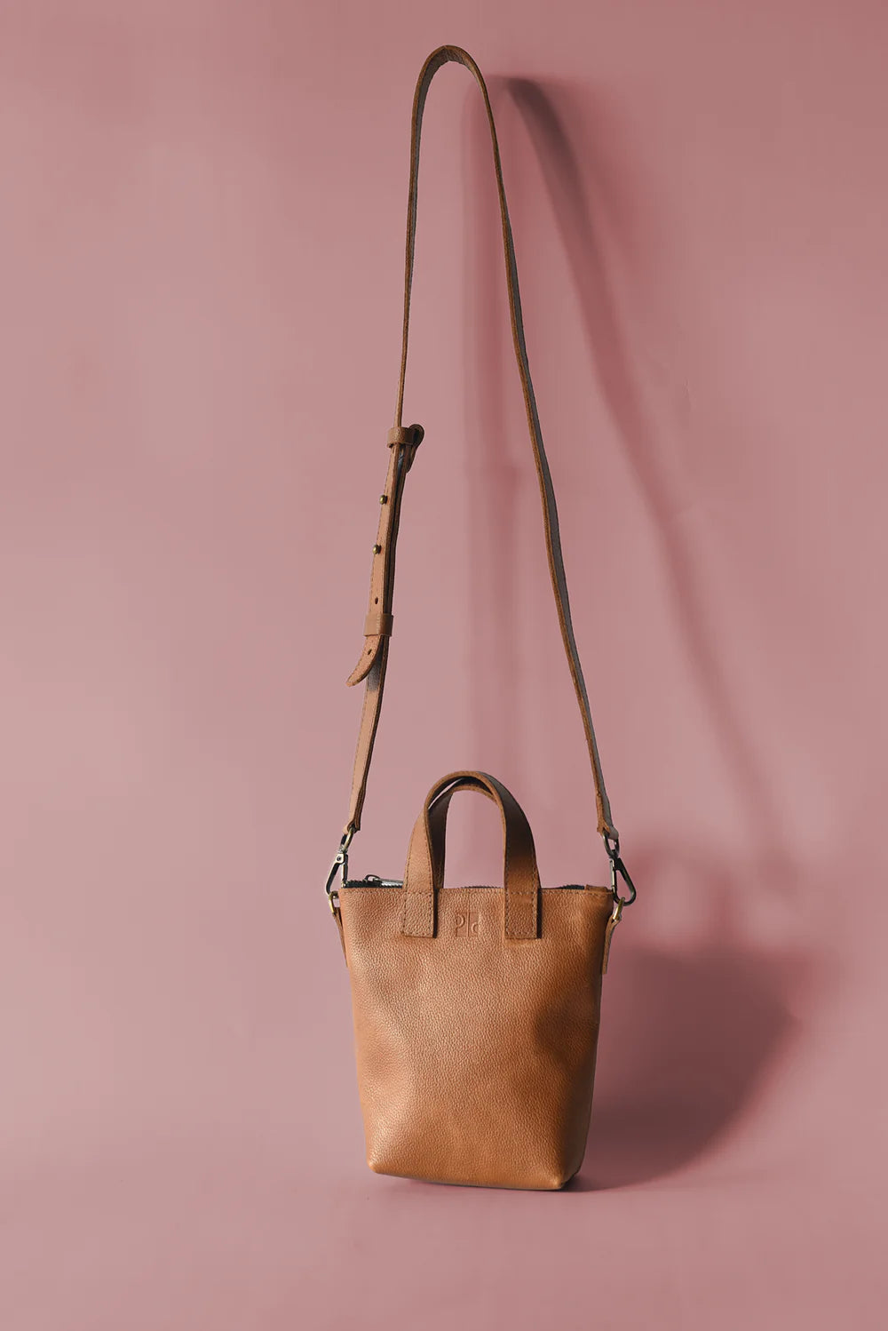 GR Phone Crossbody in Pebbled Cognac